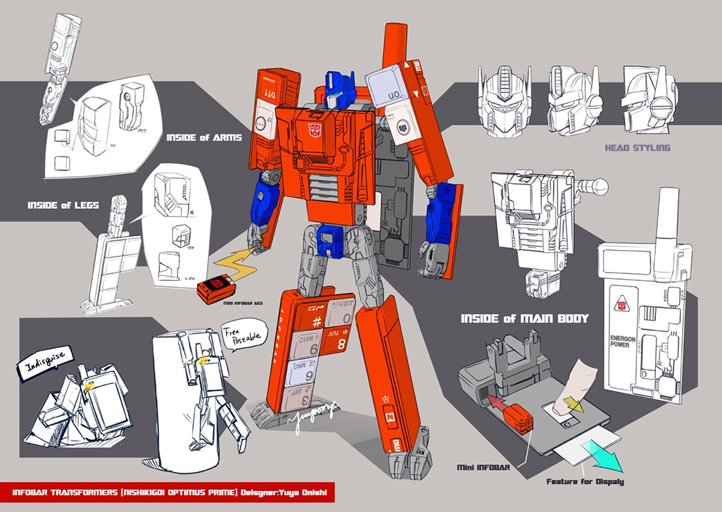 『INFOBAR OPTIMUS PRIME（NISHIKIGOI）』のイメージラフ