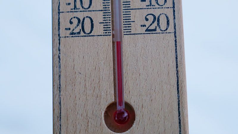 マイナス20℃を下回る温度計