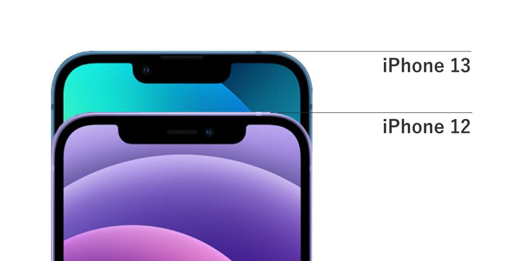 iPhone 13とiPhone 12のノッチ比較