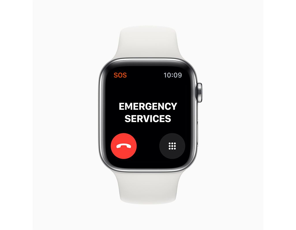Apple Watch Series 5の緊急通報サービス画面