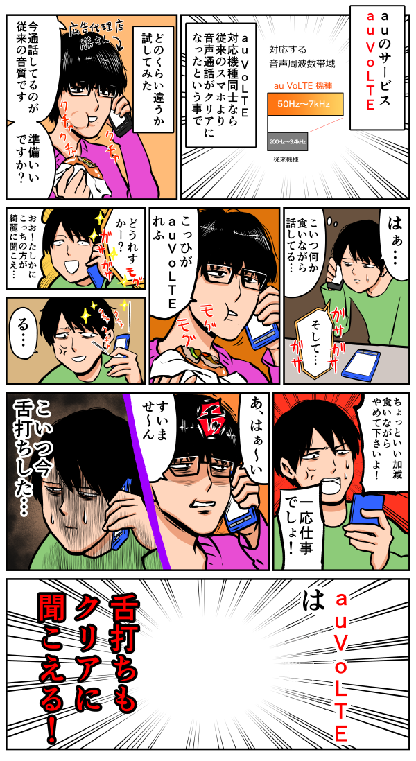 漫画 Au Volteとは 高音質通話編 Time Space By Kddi