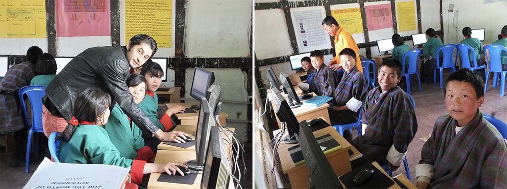 パソコン教育を受けるブータン王国の子どもたち