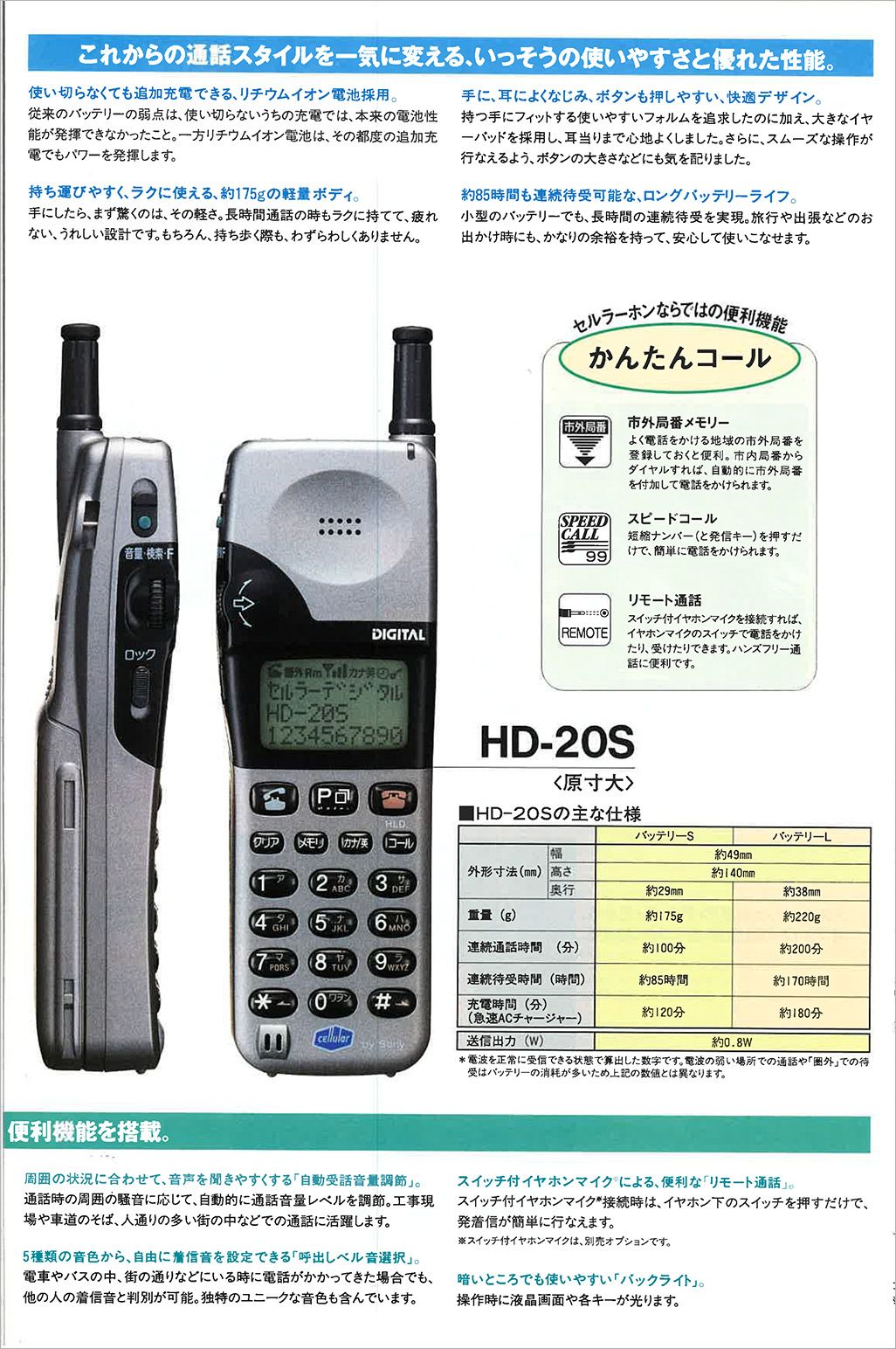 auのソニー製携帯電話HD-20S