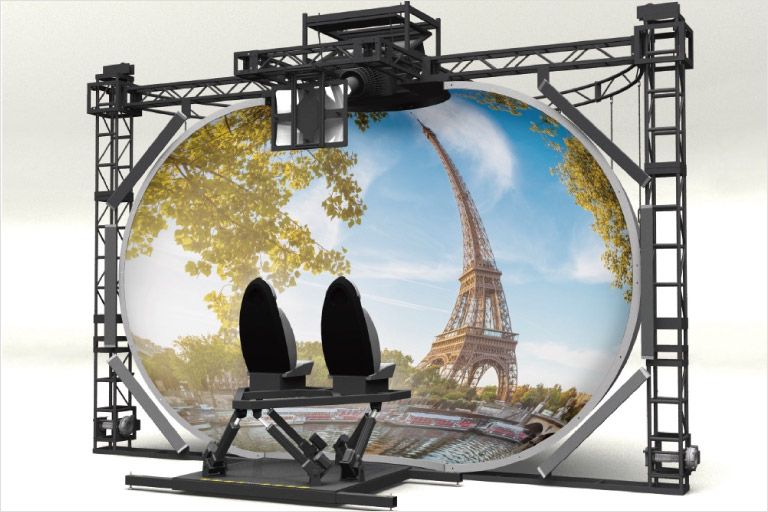 ワンダービジョンテクノラボラトリー社が開発した球体スクリーン型VR「WV Sphere 5.2」