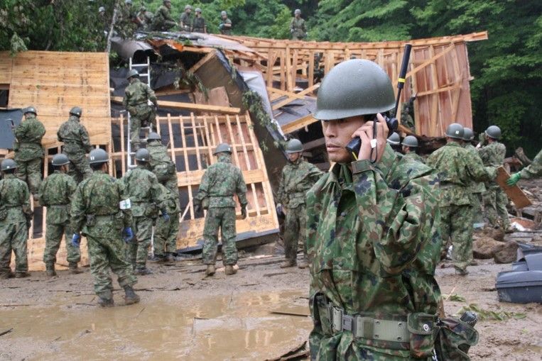 2011年の東日本大震災にて、陸上自衛隊がイリジウムを活用している様子