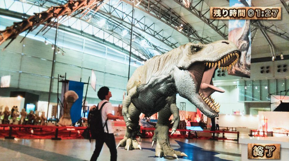 『ギガ恐竜展』におけるARのティラノサウルス