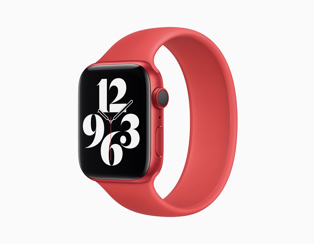 新しい（PRODUCT）RED Apple Watch Series 6と専用のソロループ