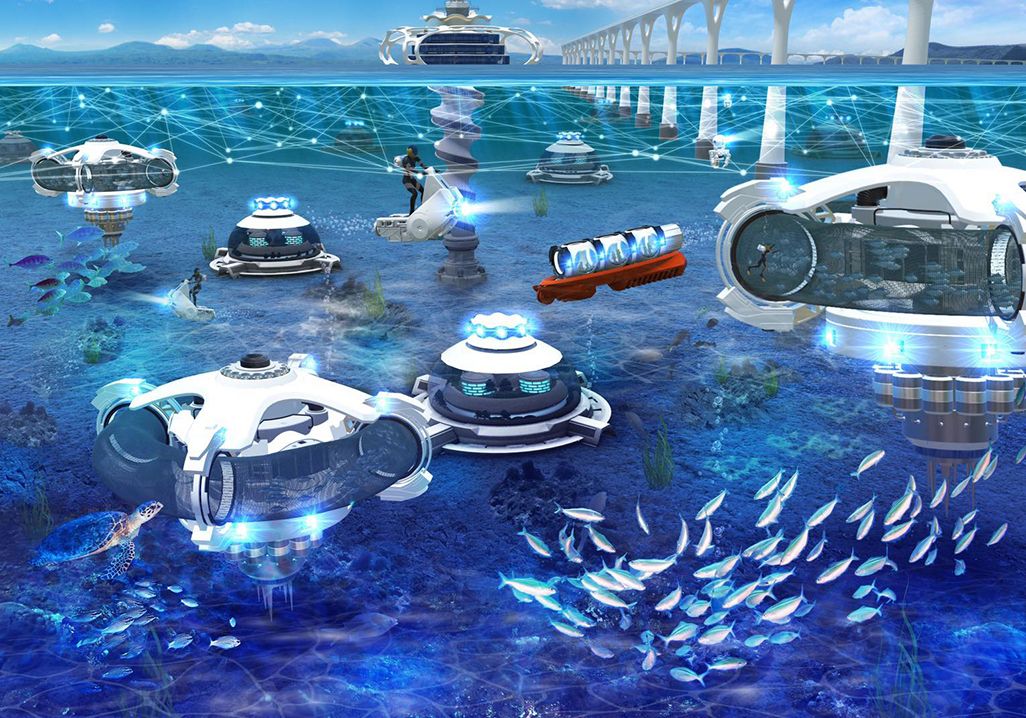 未来の海中生活のイメージ図