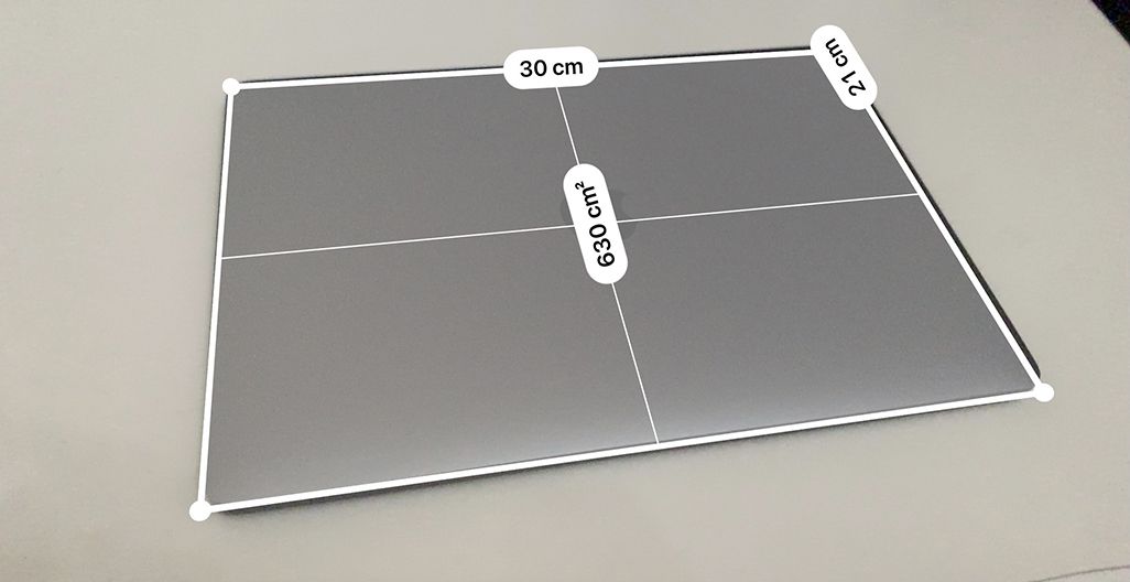 iPhone「計測」アプリで四角形を計測