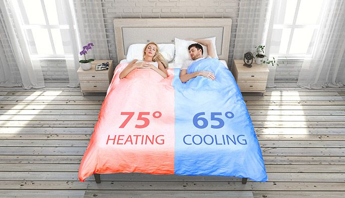 熱帯夜も夫婦円満！ ベッドの温度を左右で分けられる快眠スマート掛け布団