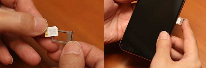 SIMカードをiPhoneに挿入