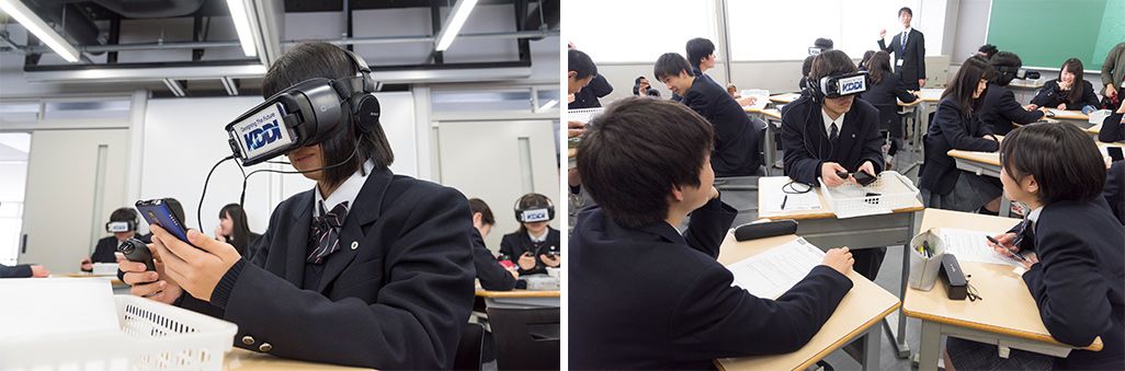 鶴見大学附属高等学校でクラスメイトもVRを体験する