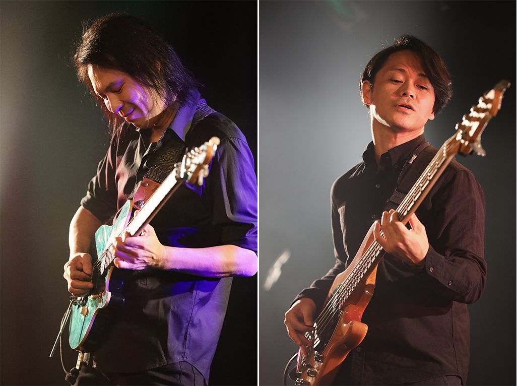 ギター・大賀好修さん、ベース・麻井寛史さん、ドラム・車谷啓介さん、キーボード・大楠雄蔵さん
