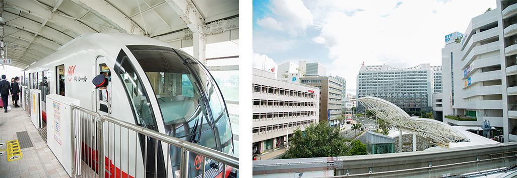 ゆいレールで首里駅へ向かう