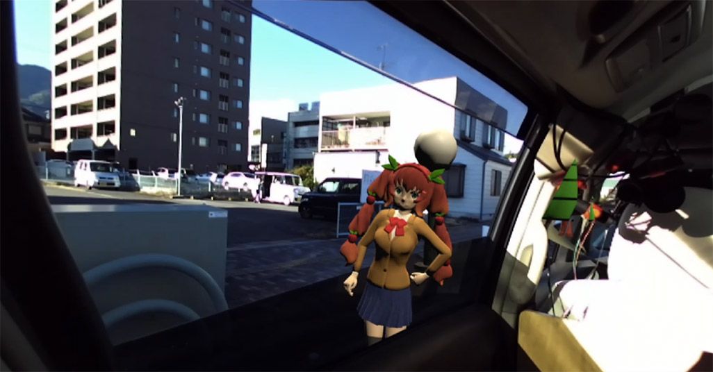 自動運転車の車内にいる「ナミキちゃん」