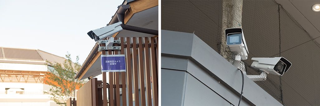 混雑状況可視化のために駅前とスタジアムにはカメラを設置