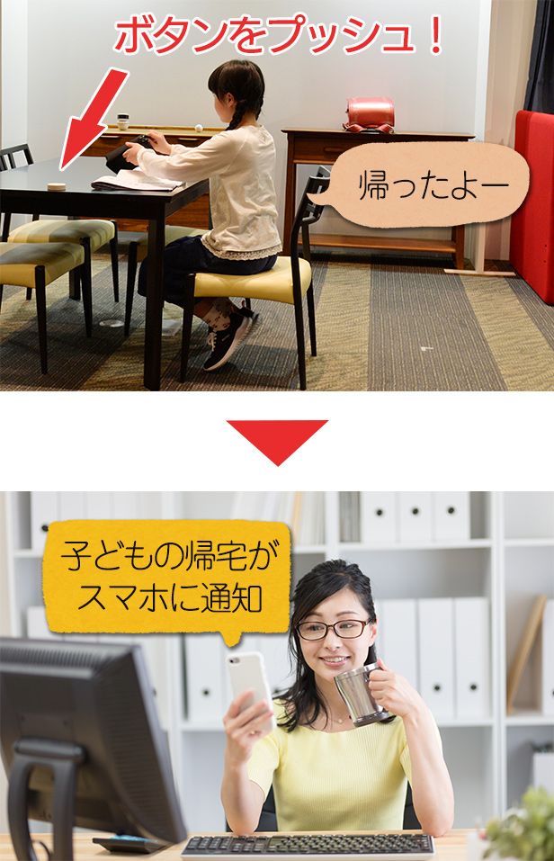 スマホで離れた家族の様子が通知される