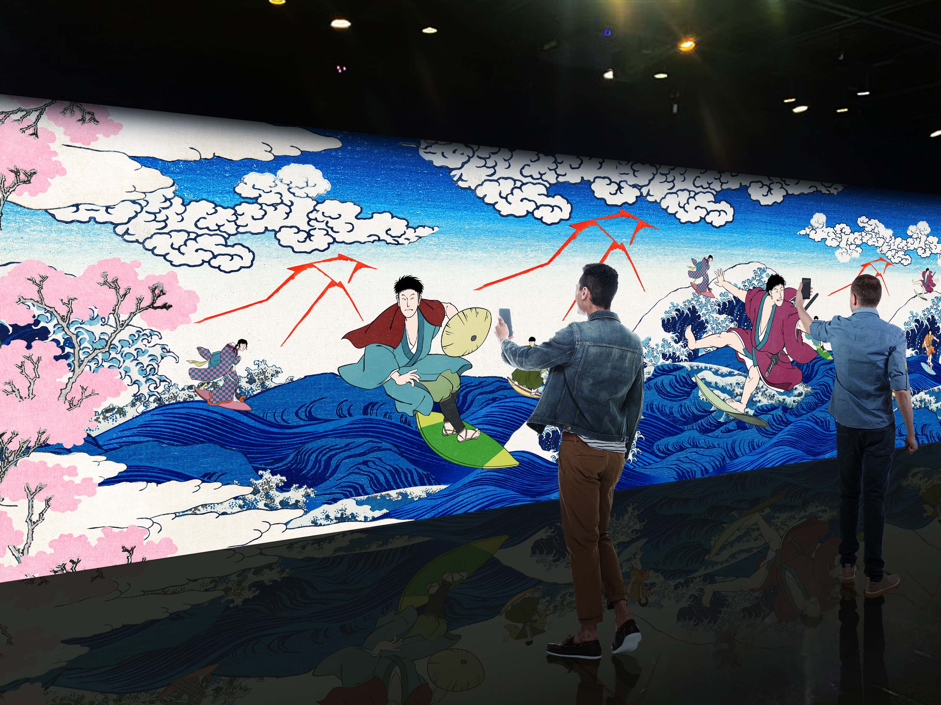 KDDIのコンセプトショップGINZA456で体験できるHOKUSAI REMIXのイベント